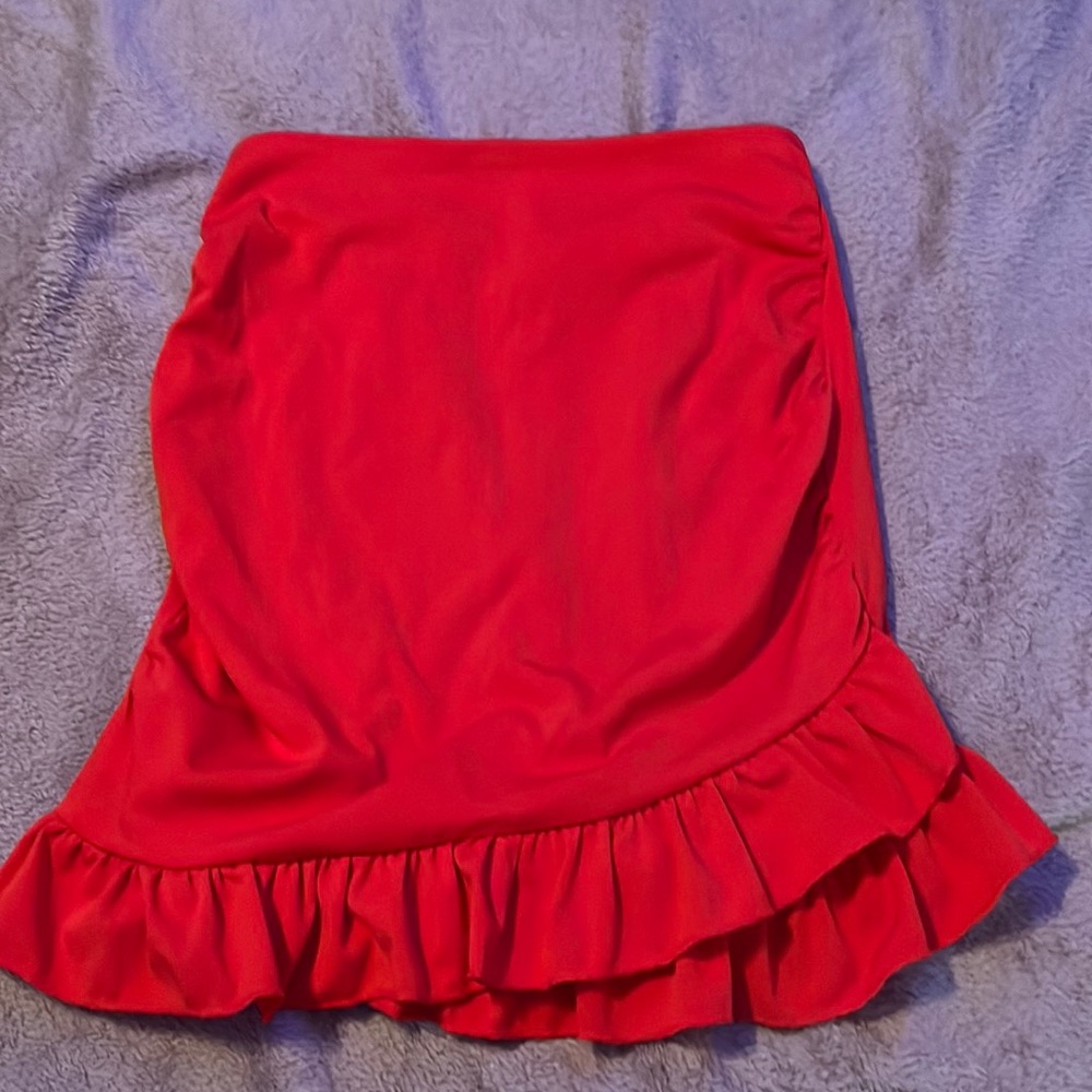 Amazon Red Midi Skirt